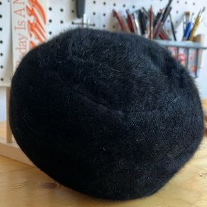 Vintage black fur hat